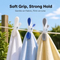 Pinzas de Ropa Ergonómicas, Pinzas para Ropa con Agarre Suave Antideslizante, Pinzas de Plástico para Lavandería con Resorte Metálico para Exteriores