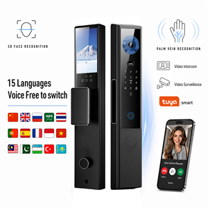 Serrure de porte intelligente biométrique de luxe au design moderne en alliage zinc-magnésium avec caméra et lecteur d'empreintes digitales - Product Image 1