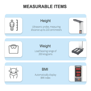 Balance médicale personnelle LEKA HW-701, mesure de la taille et de l'IMC, affichage LED/LCD, construction en acier, capacité 300 kg, précision 0,1 kg - Product Image 2