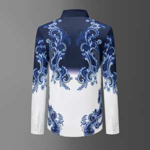 <span class=keywords><strong>Chemise</strong></span> décontractée pour homme de haute qualité, vintage et élégante, avec motif floral en strass, anti-froissement, respirante, <span class=keywords><strong>sans</strong></span> repassage, durable - Product Image 4