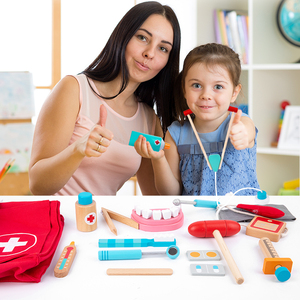 2025 Новый Детский развивающий набор игрушек для врачей, имитация медицинского набора с красной сумкой через плечо для мальчиков и девочек - Product Image 2