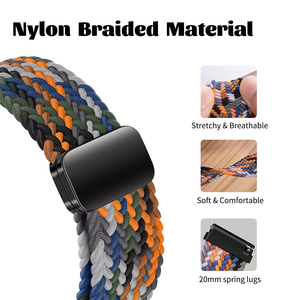 Correa Ajustable de 20mm 22mm, Banda Deportiva Transpirable de Tela Elástica con Cierre Magnético de Nailon para Reloj Inteligente, para Hombre y <span class=keywords><strong>Mujer</strong></span> - Product Image 5