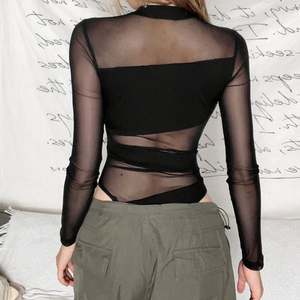 Sexy Bodysuit See Through Sexy Women <b>Rompers</b> Body Top Long Sleeves Slim Mesh Bodysuit Jumpsuits - Product Image 2
