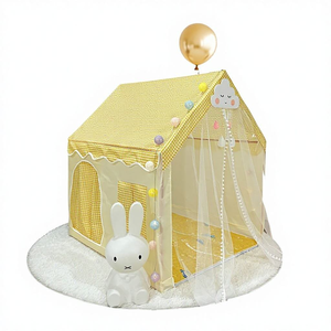 Tente de jeu pliable à carreaux pour enfants, château de princesse pour tout-petits, coin lecture, sommeil et jeu pour s'amuser - Product Image 4