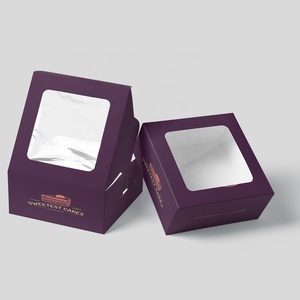High-End Personalized <strong>Clear</strong> <strong>Cake</strong> Packaging <strong>Box</strong> with Window Custom Takeaway Bakery Food Paper Boxes - Product Image 2