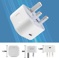Charger PD 20W Colokan UK Harga Pabrik Terlaris Online, Cetakan Pribadi, 5V3A 9V2.22A 12V1.67A Pengisi Daya Cepat USBC