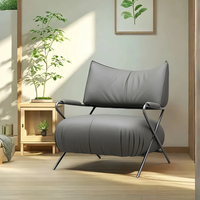 Fauteuil de salon moderne de luxe avec structure en acier inoxydable, mousse haute résilience 45D, fauteuil d'appoint rembourré pour salon