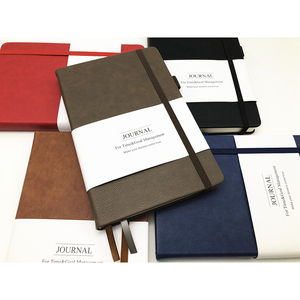 Cuaderno de cuero PU <span class=keywords><strong>A5</strong></span> al por mayor, material escolar forrado de tapa dura, diario de encuadernación, cuadernos planificadores - Product Image 3