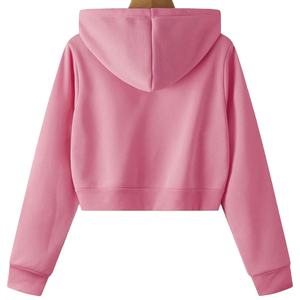 Sudadera con capucha de gran tamaño recortada para mujer, Top corto con capucha para mujer, sudadera informal de punto de invierno recortada de gran tamaño - Product Image 5