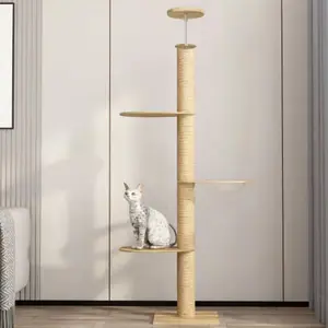Monte kedi tırmanma çerçeve kedi ağacı katı ahşap kedi atlama platformu duvar DIY Pet mobilya Sisal çeşitli boyut