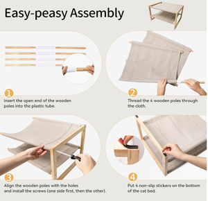 Cama para gatos de lujo de dos pisos para mascotas pequeñas y varios perros Muebles para gatos de madera sostenibles para familias - Product Image 6