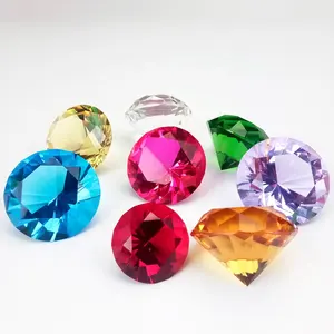 Diamant décoratif en verre, argent, gros bijoux en cristal K9, décoration pour la maison et Souvenir, vente en gros,