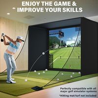 Kit d'enceinte de simulateur de golf sur mesure pour usine, avec rembourrage en mousse, cadres en acier, écran anti-impact HD de qualité supérieure, rideaux occultants et protection latérale