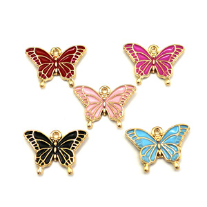 Breloques papillon colorées en alliage de zinc, pendentifs pour bijoux DIY, boucles d'oreilles, colliers, porte-clés de téléphone, accessoires de mode unisexes - Product Image 1