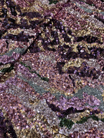 Nouveau tissu de robe de mariée haut de gamme en tricot respirant et extensible, brodé de sequins géométriques colorés haute densité pour filles
