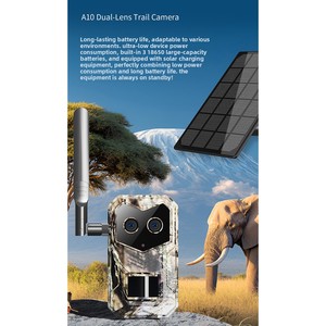 Caméra de <span class=keywords><strong>chasse</strong></span> 4G HC100 modèle privé pour l'extérieur, HD, infrarouge, étanche, alimentée par énergie solaire, objectif 25 mm - Product Image 1