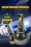 Ampoule de phare LED H7 H4 20000LM 240W 6500K IP68 étanche Plug-and-Play pour voitures, lumière blanche super brillante 12v, neuve