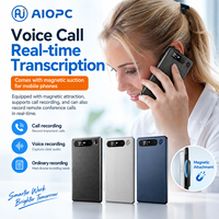 Enregistreur vocal IA intelligent pour réunions, traduction en temps réel, réduction du bruit IA, enregistreur audio numérique portable en aluminium