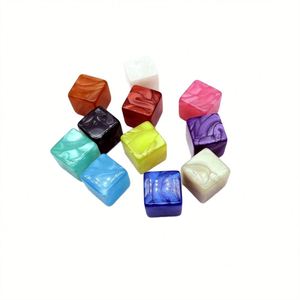 16mm Square <b>Plastic</b> <b>Beads</b> Pearl Texture Acrylic Blocks for DIY Jewelry Keychain Scrapbooking Craft Making - Product Image 5