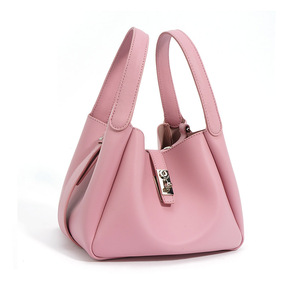 Wholesale Genuine Leather <strong>Basket</strong> Tote Bag Custom Logo <strong>Small</strong> Leather Purse Quiet Luxury Split Leather Bag Minimalist Handbag - Product Image 4