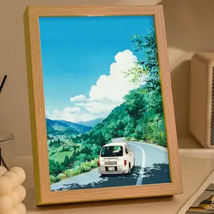 Wholesale Led Light Art Painting Glowing Light Photo Frame Bedroom Living Room Home Wall Decor Picture Frames With Three size
