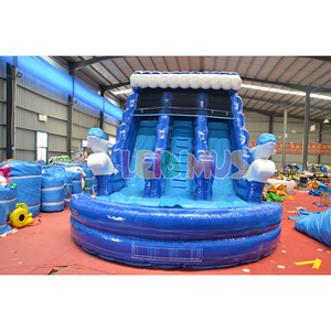 New cá mập <span class=keywords><strong>Inflatable</strong></span> trượt nước lớn trẻ em đôi trượt vui chơi giải trí thiết bị công viên nước với Blower PVC chất liệu Hồ bơi nhỏ - Product Image 2