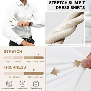 Chemise de sport extensible à séchage rapide pour <span class=keywords><strong>homme</strong></span> - Chemise à manches longues haute performance, respirante et élastique pour <span class=keywords><strong>homme</strong></span> - Product Image 3