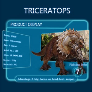 Figurine di Animali e Dinosauri in PVC Ecologico, Triceratopo Marrone, Giocattoli per Bambini dai 4 ai 12+ Anni, Vendita all'Ingrosso Shantou - Product Image 3