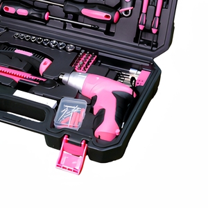 HM 29-Piece Pink Multi-Functional Carbon Steel Adjustable Wrench <b>Wood</b> Working Tool Set Hard Case Car Use 1 Year Warranty OEM - Product Image 5