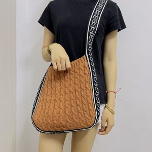 Nuova Borsa a Tracolla Casual alla Moda <span class=keywords><strong>2023</strong></span>, Grande Capacità, Fatta a Mano all'Uncinetto, Chiusura con Cerniera, in Poliestere e Pelle PU, Personalizzabile per Donne - Product Image 4