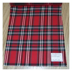 Kain poliester Tartan cek tekstil kain kotak-kotak benang rajutan kain polos untuk kain seragam sekolah