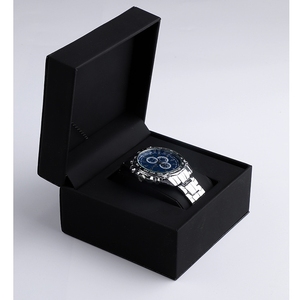 OEM ODM <b>Black</b> Single Watch <b>Box</b> with Velvet Cushion Luxury Square Watch Gift Case for Packaging and Display - Product Image 2