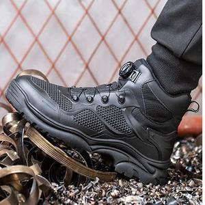 Rotary Buckle Work Boots Safety <strong>Safty</strong> Steel Toe <strong>Shoe</strong> Men Protective <strong>Shoes</strong> Anti-smashing High Top Botas De Seguridad Industrial - Product Image 5