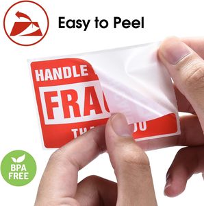 Tùy chỉnh màu Đỏ mong manh cảnh báo tái chế và không thấm nước dính bao bì nhãn để nhận dạng sản phẩm - Product Image 6