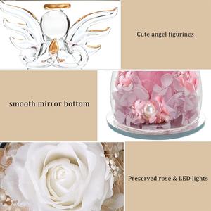 Statua di Angelo in Vetro con Rosa Eterna Conservata, Regalo per Natale, Festa della Mamma, Laurea, Ringraziamento, Anniversario per Donne e Mamme - Product Image 3