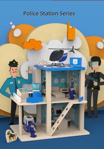 SENHE bambini giocano a casa parcheggio giochi <span class=keywords><strong>di</strong></span> ruolo finta <span class=keywords><strong>stazione</strong></span> dei pompieri della <span class=keywords><strong>polizia</strong></span> assemblati giocattoli educativi in legno per <span class=keywords><strong>la</strong></span> prima educazione - Product Image 2