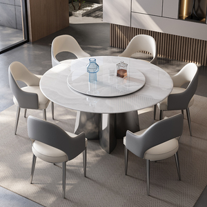 Tavolo da pranzo con piattaforma girevole in pietra Super cristallo per mobili per <span class=keywords><strong>la</strong></span> casa, semplice e lussuoso tavolo da pranzo - Product Image 2