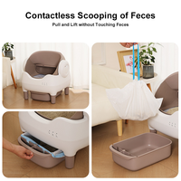 Bac à litière semi-fermé intelligent en plastique ABS pour chat, anti-éclaboussures automatique, facile à nettoyer, grande pelle électrique pour toilettes