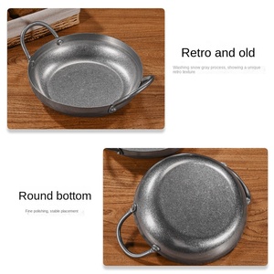 Olla <span class=keywords><strong>para</strong></span> Mariscos <span class=keywords><strong>de</strong></span> Acero Inoxidable Vintage Sin Recubrimiento, Olla Española Gruesa <span class=keywords><strong>de</strong></span> Doble Asa <span class=keywords><strong>para</strong></span> Langostinos, Pollo Frito, Plato <span class=keywords><strong>para</strong></span> Hot Pot - Product Image 4