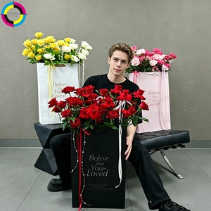 Sac en papier de luxe extra large pour fleuriste, avec logo personnalisé, sac fourre-tout cadeau pour arrangements floraux surdimensionnés - Product Image 4