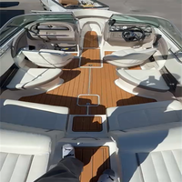 Tapis de pont en mousse EVA imitation teck pour plateforme de bain et cockpit de bateau Cobalt 250 2005, style SeaDek MarineMat Gatorstep, auto-adhésif