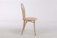 Chaise de salle à manger en bois massif de caoutchouc au design nordique moderne avec assise en rotin naturel pour la maison, le bureau, l'appartement, l'atelier - Importée