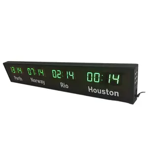 Customized city names wall mounted digital time zone clock