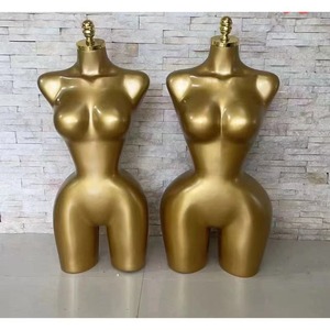 Mannequin de vitrine <span class=keywords><strong>femme</strong></span> courbée du Nigéria, modèle brésilien, en PU, grande taille, hanches et <span class=keywords><strong>buste</strong></span> généreux, demi-corps, avec support doré - Product Image 1