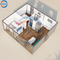 WinFair Italie Petites Maisons Complètes Modulaires Préfabriquées Préfabriquées 20Ft 2 Bedroom Extensible Container Glass Mobile Module House