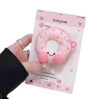 Casing Earphone Wireless Donat Kartun 3D untuk Generasi 4 Pro2, Casing Earphone Lucu Kreatif untuk Generasi 1/2