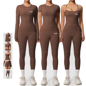 Hochwertiges 2-teiliges Premium Yoga-Workout-Set in 7 EU-Größen, personalisierbare Fitnessbekleidung für Damen, Langarm-Sportset für Damen - Product Image 1