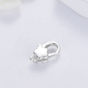 Hot Bán Đồ Trang Sức Phát Hiện 13Mm Dễ Thương 925 Sterling Bạc Hoa Hình Tôm Hùm Claw <span class=keywords><strong>Clasp</strong></span> Cho Vòng Đeo Tay & Vòng Cổ Làm - Product Image 3