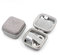 Étui rigide de transport personnalisable en EVA avec fermeture éclair pour écouteurs filaires, style simple, pour voyage, compatible OEM et ODM