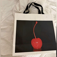 Ensemble de sacs en papier blanc imprimés sur mesure, multi-tailles, avec poignée en sangle noire pour boutique de cadeaux